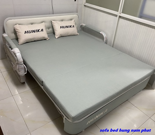 sofa bed xanh lam hunika